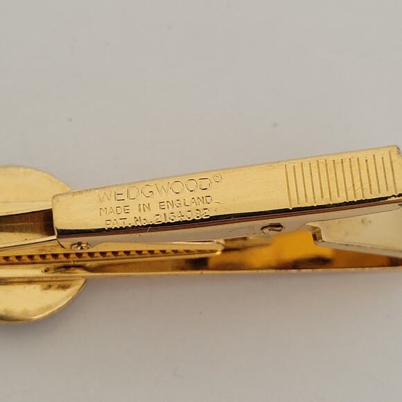 Wedgwood Gold Blue Tone Tie Bar with Jasper Horse Cameo Vintage - Picture 4 of 8